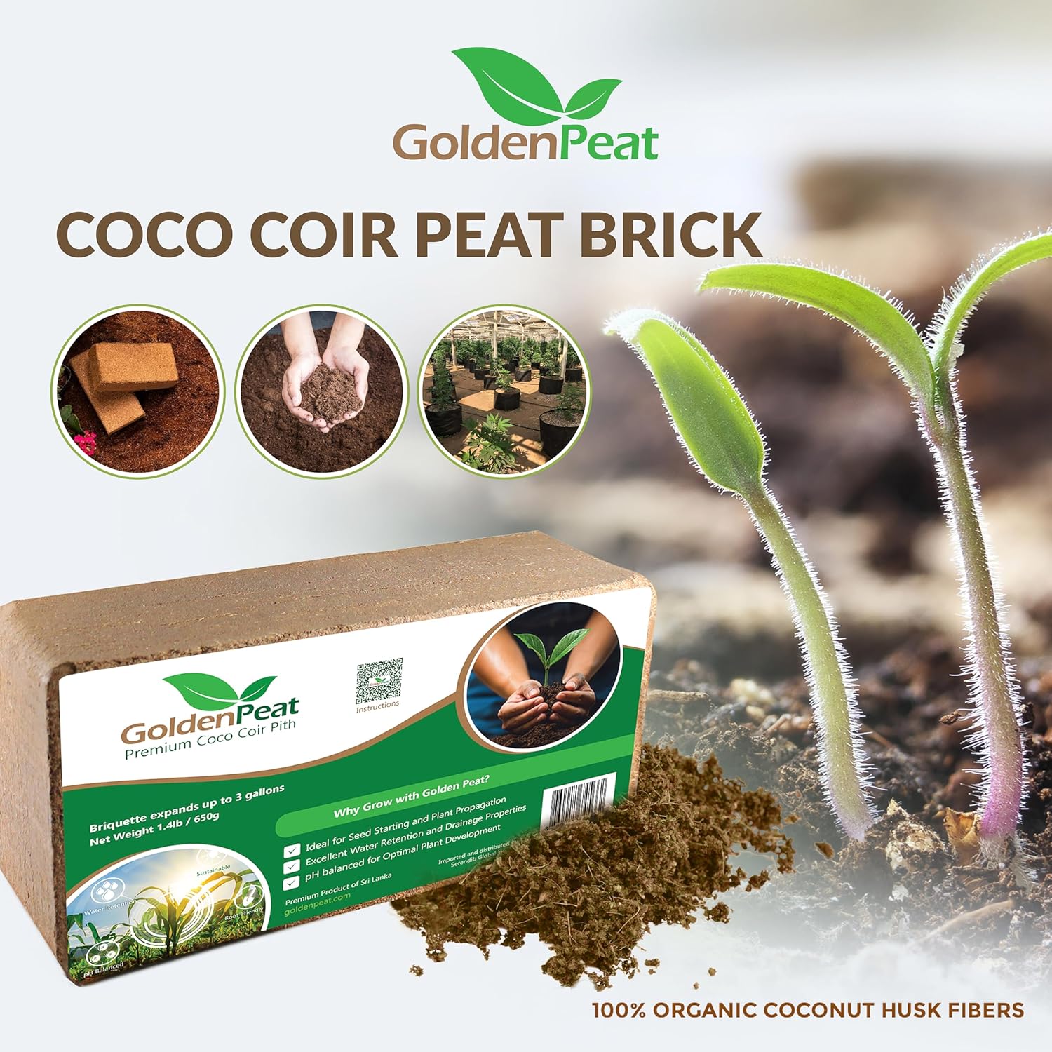 Organic Coconut Coir Bricks (650g X 16 Pack) – Low EC & high Water Retention. for Gardening & Potting. Just add Water to Transform Each Coco Coir Brick into 8-10L of Fluffy Nutrient-Rich Coco Peat