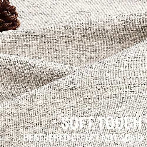 Miniatura 4 de H.VERSAILTEX Cortinas 100% opacas de lino texturizado, cortinas de felpilla con aislamiento térmico de 84 pulgadas de largo con revestimiento de