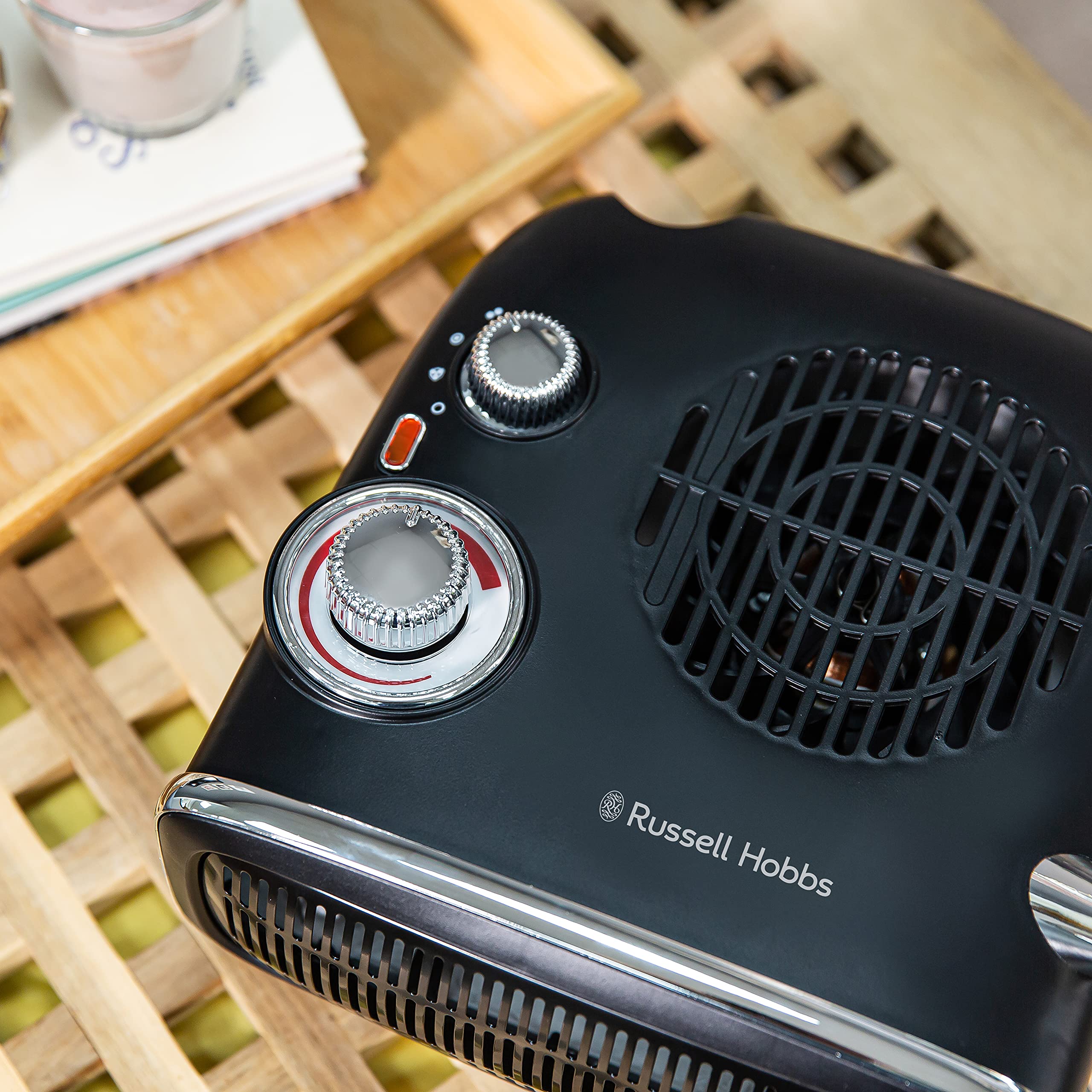 Russell Hobbs 1800W/1.8KW Electric Heater, Retro Horizontal/Vertical Fan  Heater in Black with Adjustable Thermostat, 2 Heat Settings, 20m² Room  Size, Dial Control, RHRETHFH1001B with 2 Year Guarantee : Amazon.co.uk:  Home u0026 Kitchen
