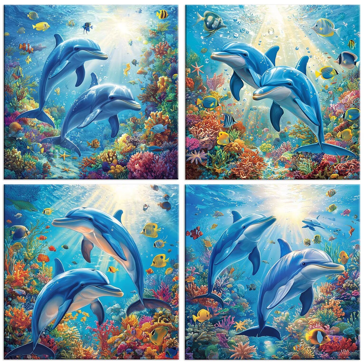 QIANLUOO Diamentowa sztuka delfin diamentowe zestawy do malowania dla
