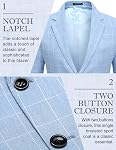 COOFANDY Blazer Casual Slim Fit Sport Coats Deux Bouton Veste légère pour homme