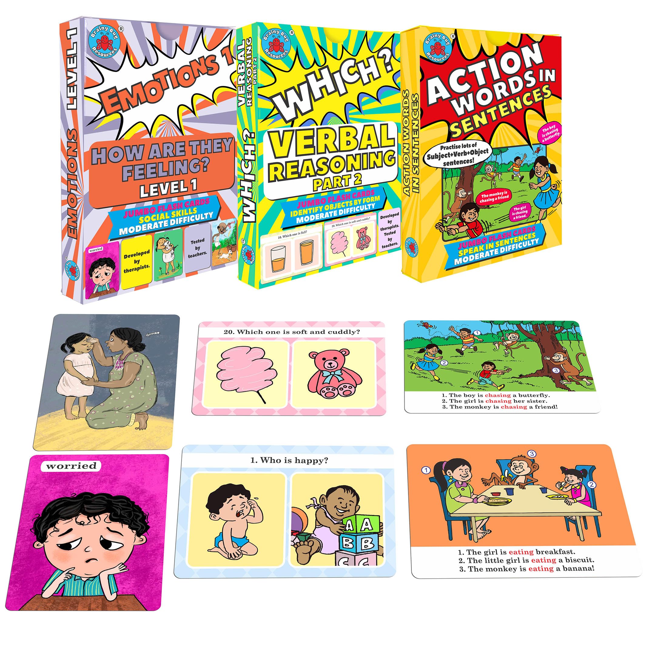 Social Skills, Verbal Reasoning, Sentence Structure | 90 Flashcards | Emotions Level 1; Answer Which Questions and Speak in SVO Sentences | Learn English, Emotional Literacy (B0DGLL9B8J) Amazon Price History, Amazon Price Tracker