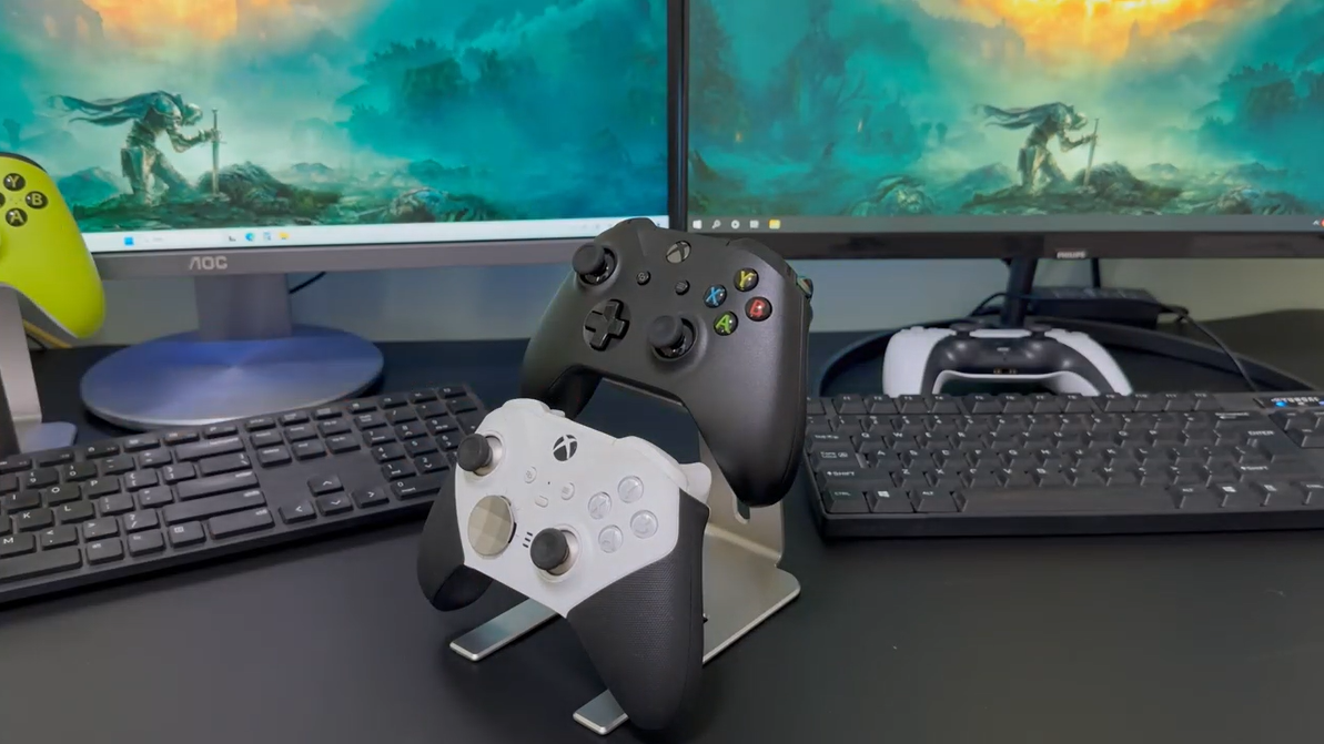 Controller Holder, Game Controller Dock Stand, Gamer Desktop, Resin Display Accessories for Shelf, Tabletop, Kids Room, Living Room, Bedroom, 8.5x7x13.8cm