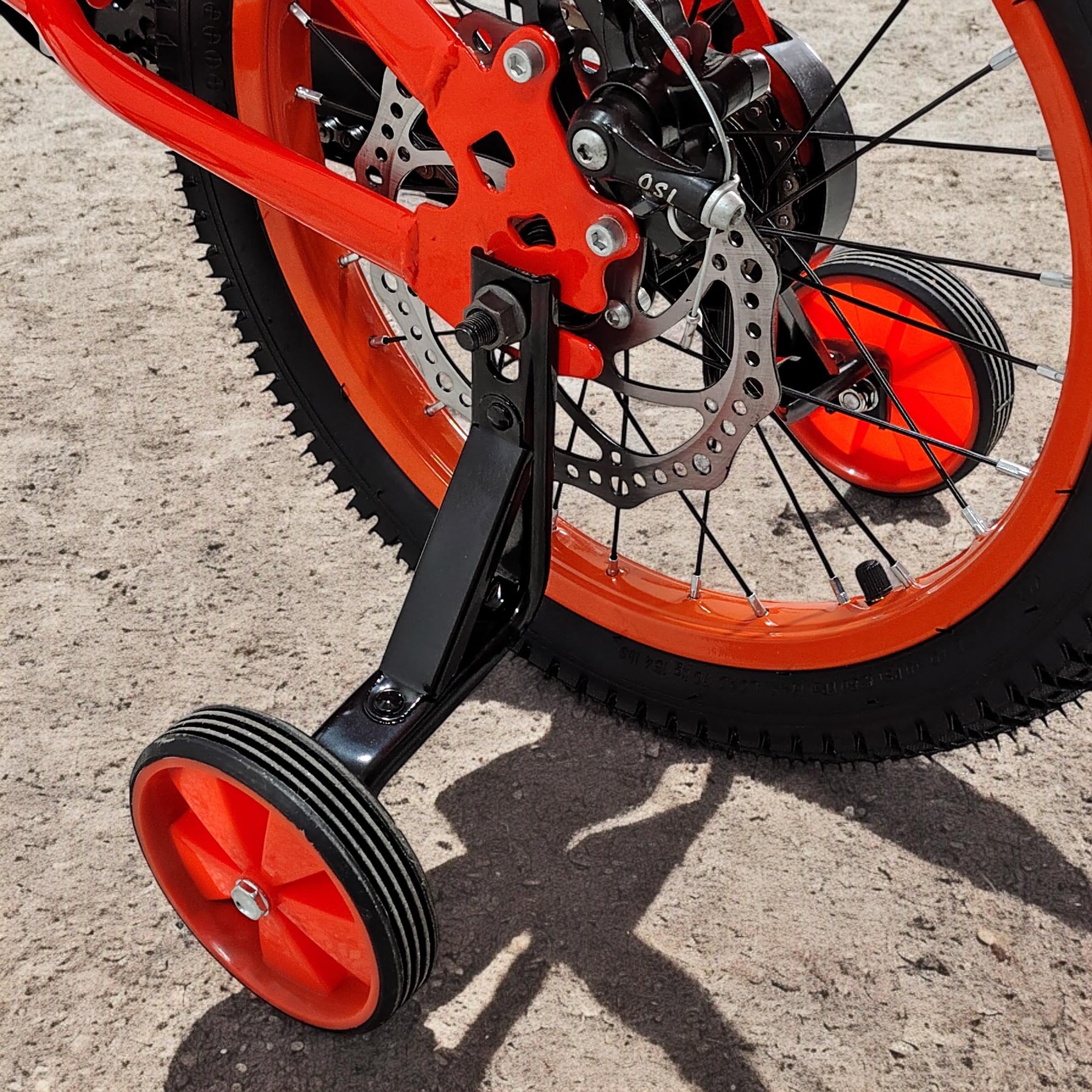 IBK Bicicletta Bambino 16'' Pollici Motocross Mountain Bike MTB CROSS con rotelle stabilizzatori Bimbo, Freni a disco, gen eratore Suono Moto cross