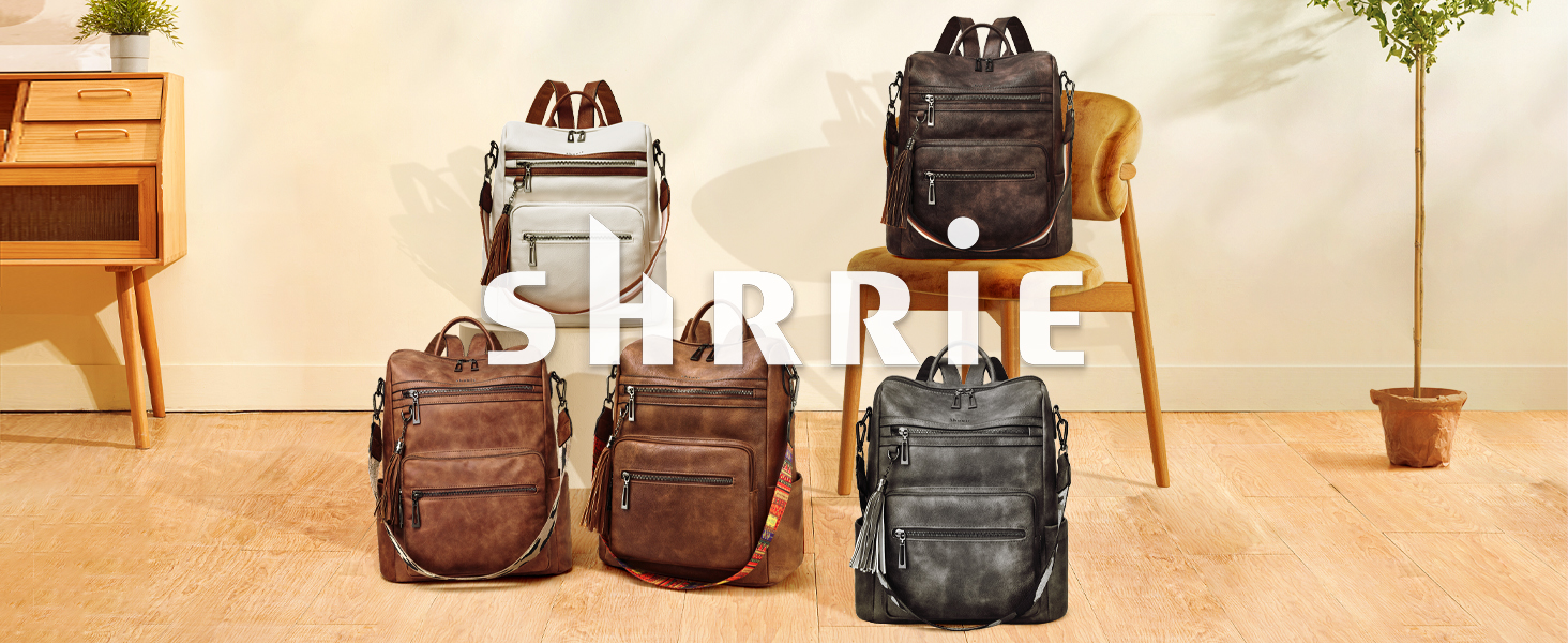 Amazon.com: Shrrie Backpack Purse for Women Leather Backpack Fashion  Designer Travel Backpack Convertible Shoulder Bag : Clothing, Shoes &  Jewelry