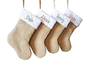 Customized Christmas Stockings in Luxe Green and Gold
