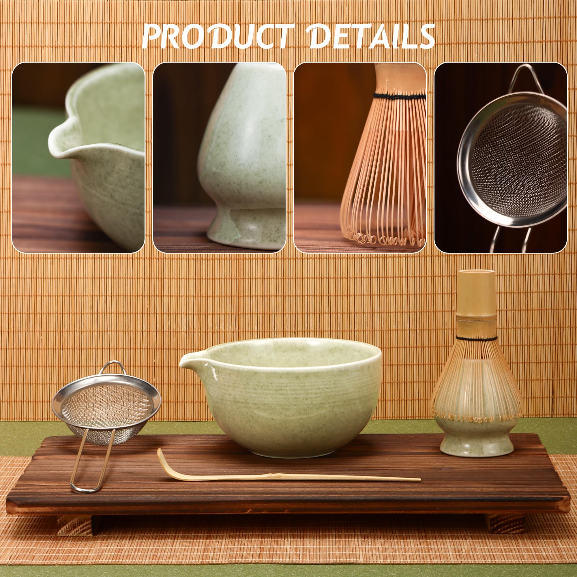 DiDiBirDi Matcha Tea Set 5 Pcs,Matcha Whisk Set,Japanese Matcha Traditional Starter Set,Matcha Bowl,Matcha Whisk (Chasen) - Image 4