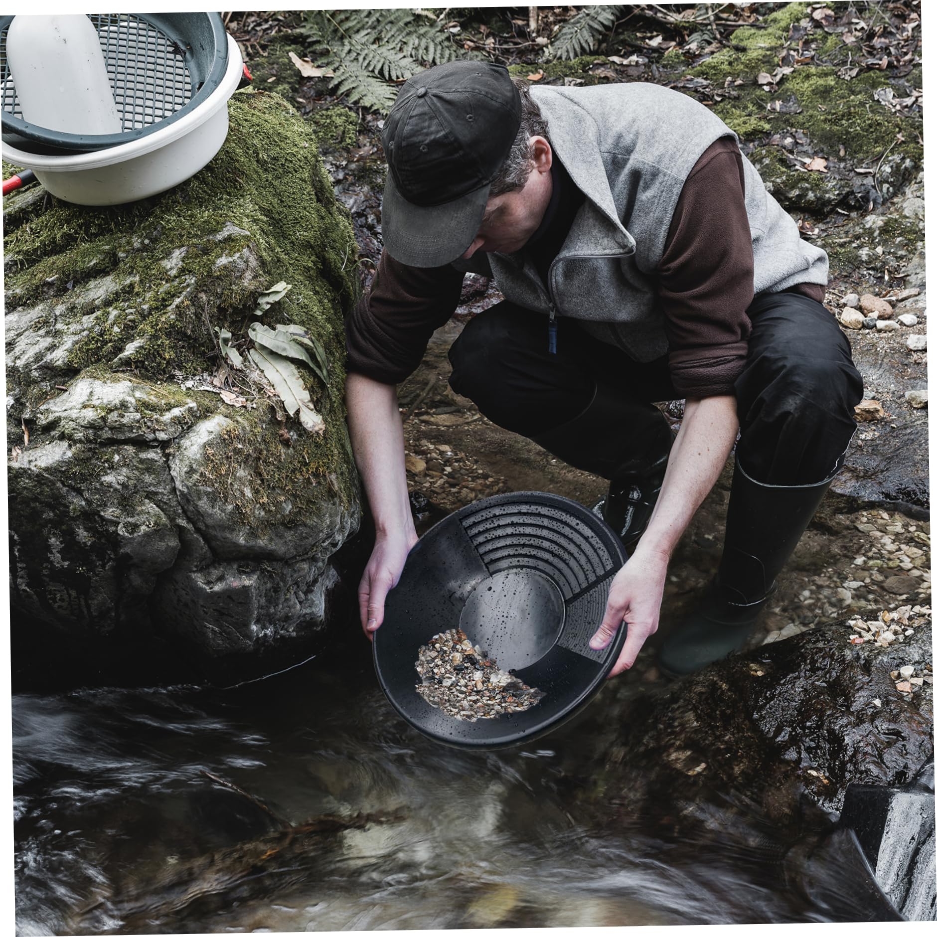 Poêle à Or De 15 Pouces Kit D'orpaillage D'or équipement D'orpaillage Manuel à 3 Fusils Pour Une Extraction Et Une Prospection Faciles De L'or Et Du Sable