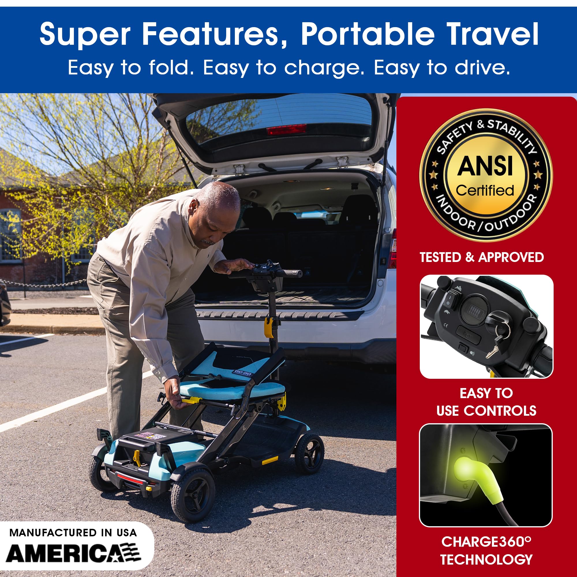 Pride Go Go - Scooter súper portátil + kit de actualización de viaje