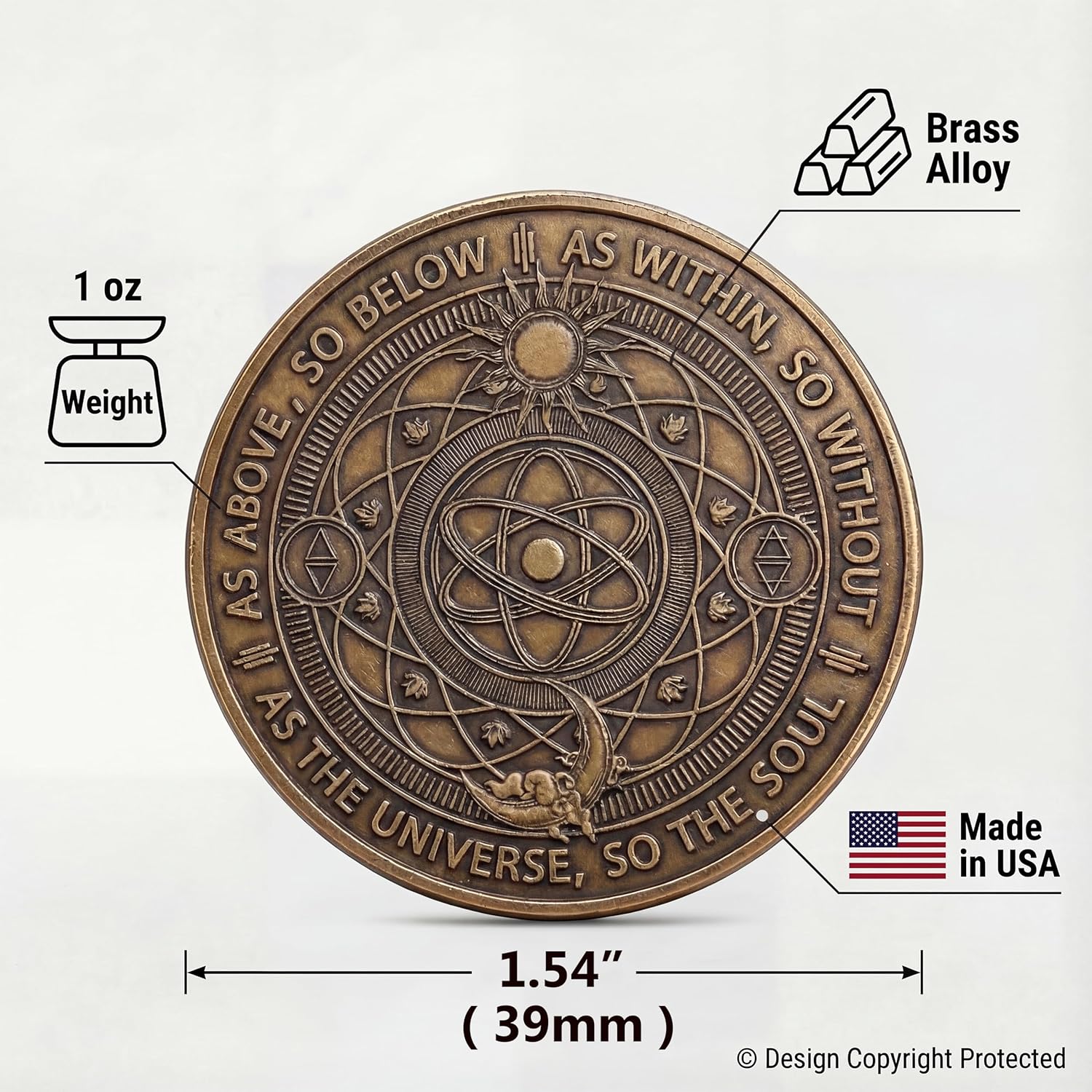 Universal Reflection Coin – Mindfulness Pocket Coin for Inner Clarity and Calm – Motivational Token for Daily Focus – Inspirational EDC Gift for Men & Women