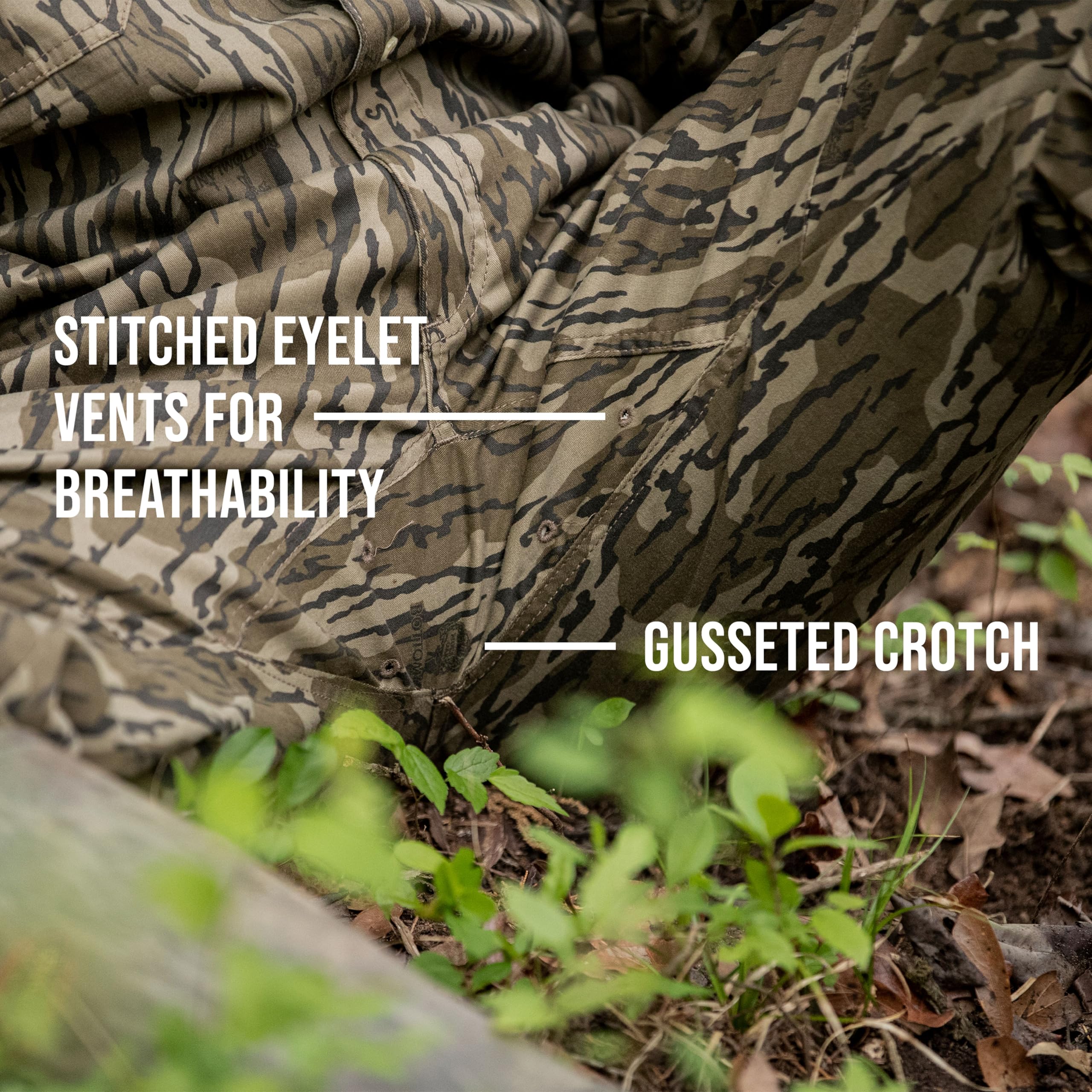 Mossy Oak Pantaloni da Caccia da Uomo Mimetico Cotone Mulino Flessibili