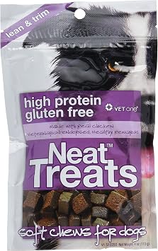 Vet One Neat Treats Soft Chews for Dogs - Veterinarian Formulated High Protein & Gluten Free Training Treat - Real Chicken - 4 oz