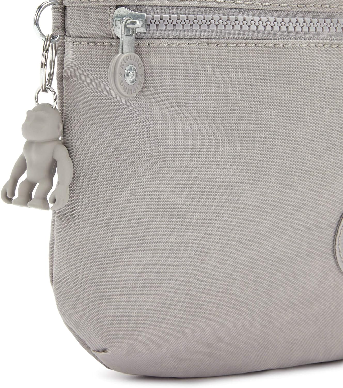 Kipling womens WomenÂ’s Arto Bag, Lightweight Everyday Purse, Casual Nylon Shoulder Crossbody Bag, Grey Gris, 11.25 L X 10.25 H X 1.5 D US - Image 6