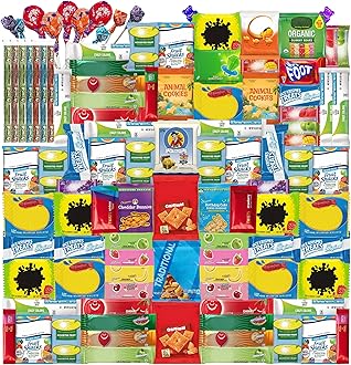 120 count Deluxe Snack Box - Ultimate Gift Care Package with Variety Assortment of Crackers, Cookies, Candy, Chips & other Snacks - Bulk Bundle of Delicious Treats (120 Snacks)