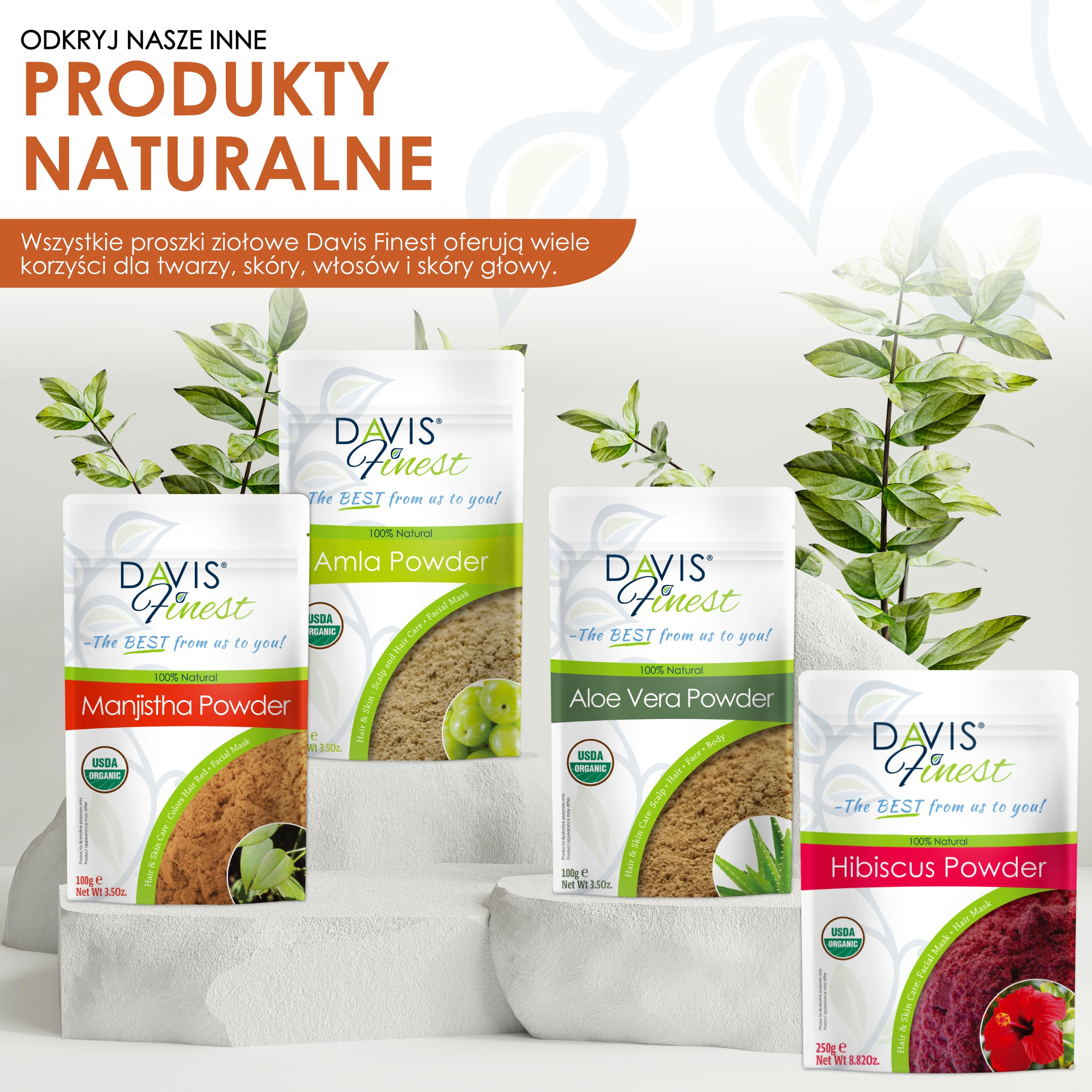Davis Finest – Proszek Henny I Indygo – Zestaw 200g (po 100g Każdego Produktu) – 100% Organiczna Farba Do Włosów I Brody - Zmiękczająca, Zagęszczająca I Zwiększająca Objętość – Bez Ppd I Wegańska