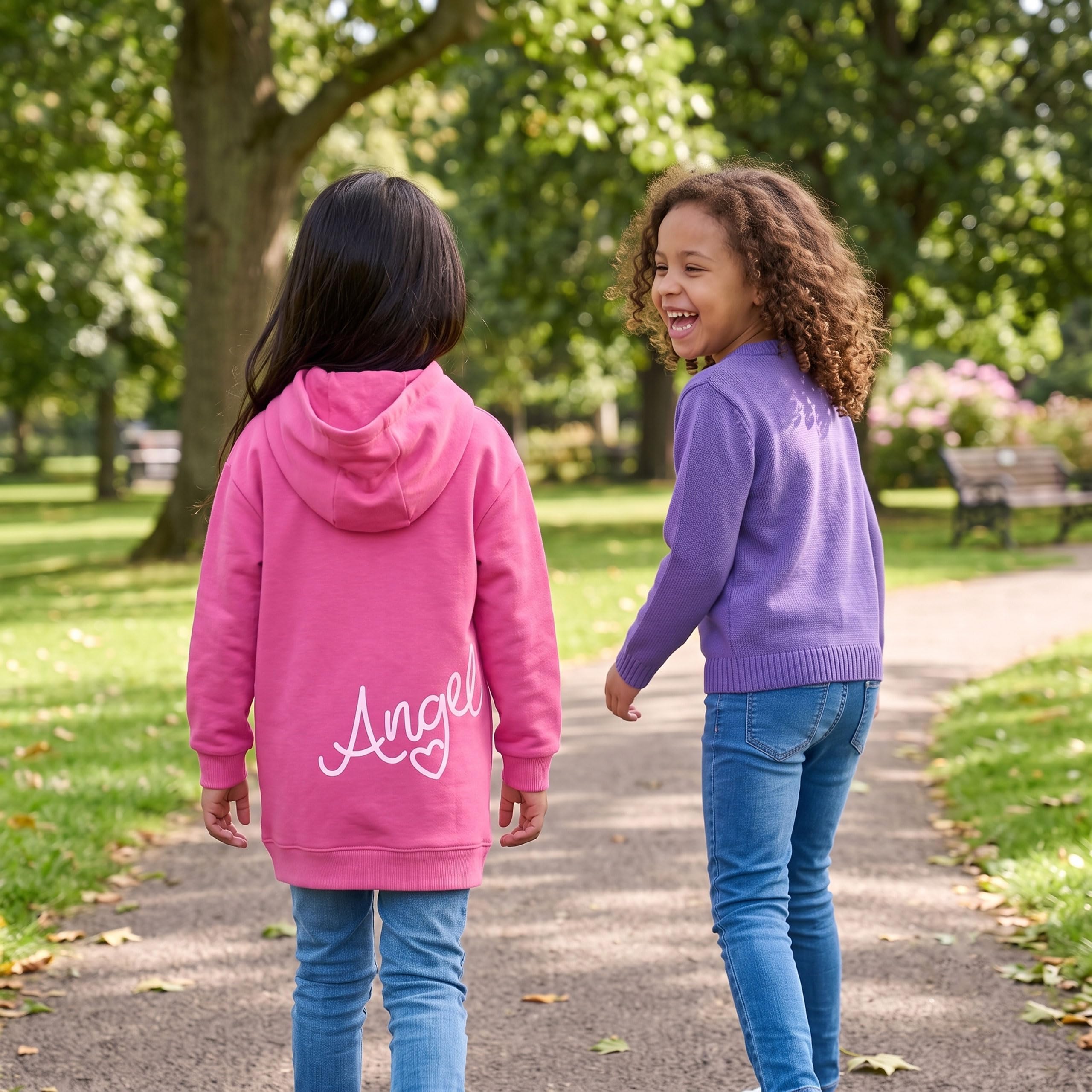Disney Stitch Felpa Bambina | Stitch E Angel Felpa con Cappuccio | Lunga Maglioni Ragazza | Maglione Bambina | 5 E 13 Anni