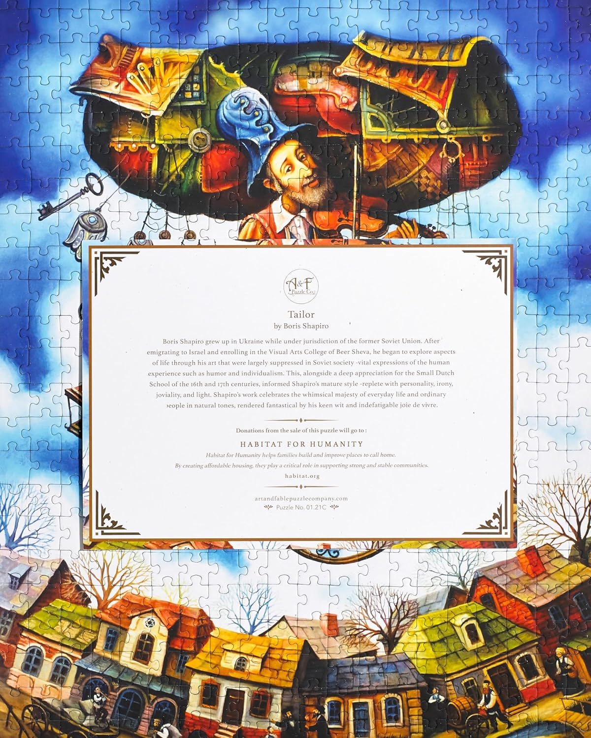 Art & Fable Puzzle Company Tailor by Boris Shapiro 500 Piece Fine Artwork Premium Adult Jigsaw Puzzle