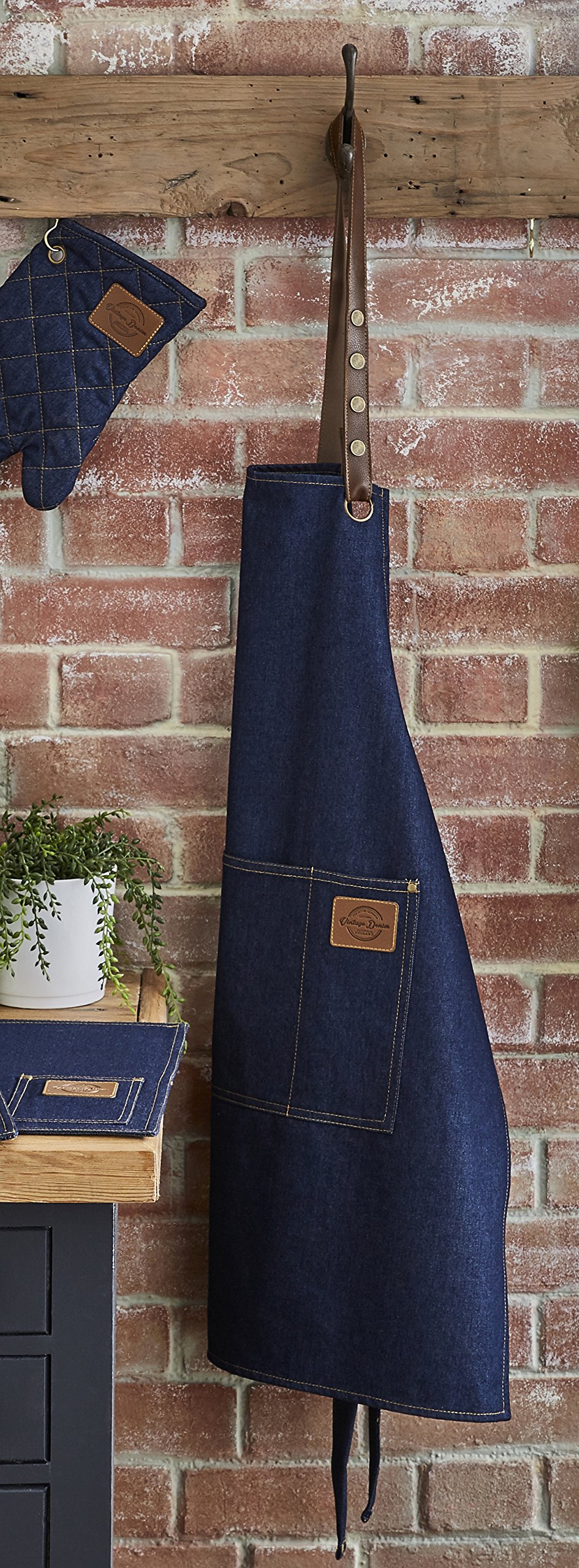 The Great British Bake Off Schort voor dames en heren, met zakken, 100% katoen met verstelbare riem en officieel GBBO-logo, bakcadeaus voor Star Baker, Signature Duck Egg Blue, One Size Fits All