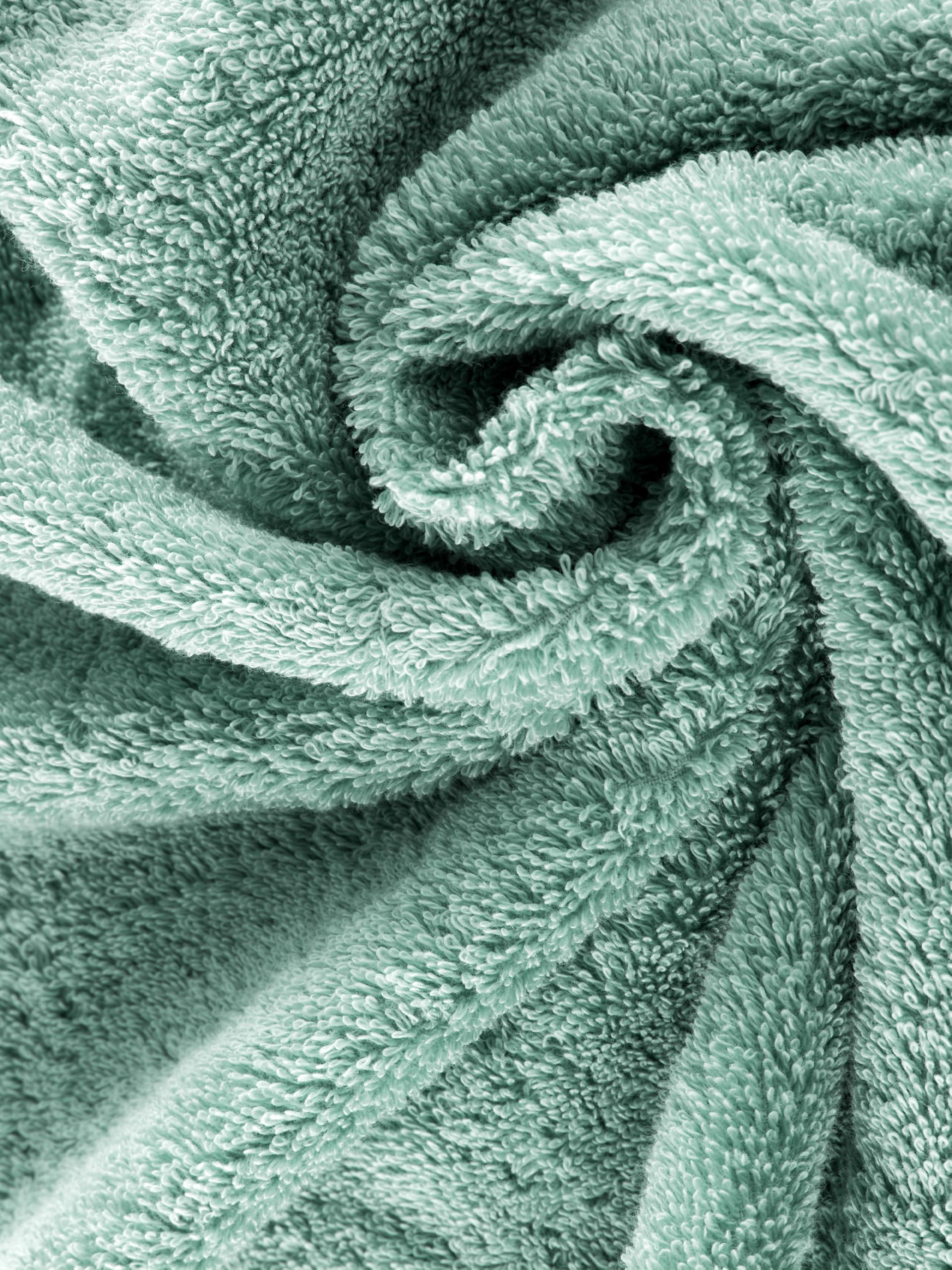 herzbach home Juego de 6 toallas de mano, 2 toallas de ducha, 100% algodón | Extra suave y absorbente, duradero y fácil de limpiar, con colgador, gramaje de 550 g/m², fabricado en porugal
