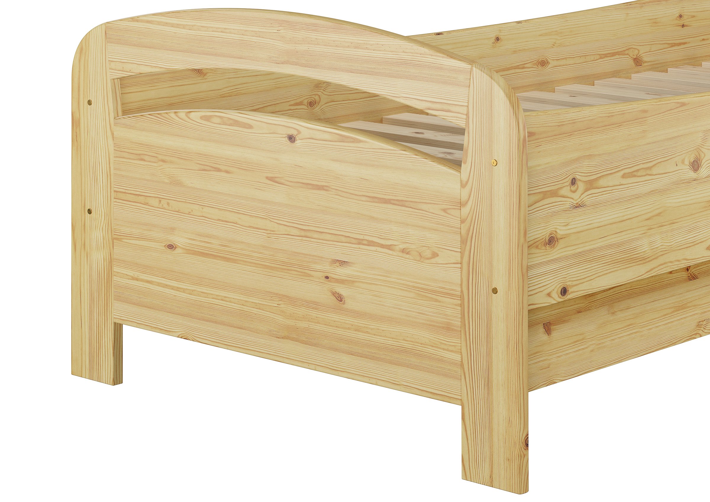 Erst-Holz®Bett Extra Hoch 90 x 200 Kiefer Massiv ohne Rost