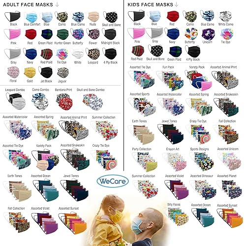 Miniatura 7 de WECARE Paquete de mascarillas desechables para adultos con diseño de tierra y teñido anudado, envueltas individualmente