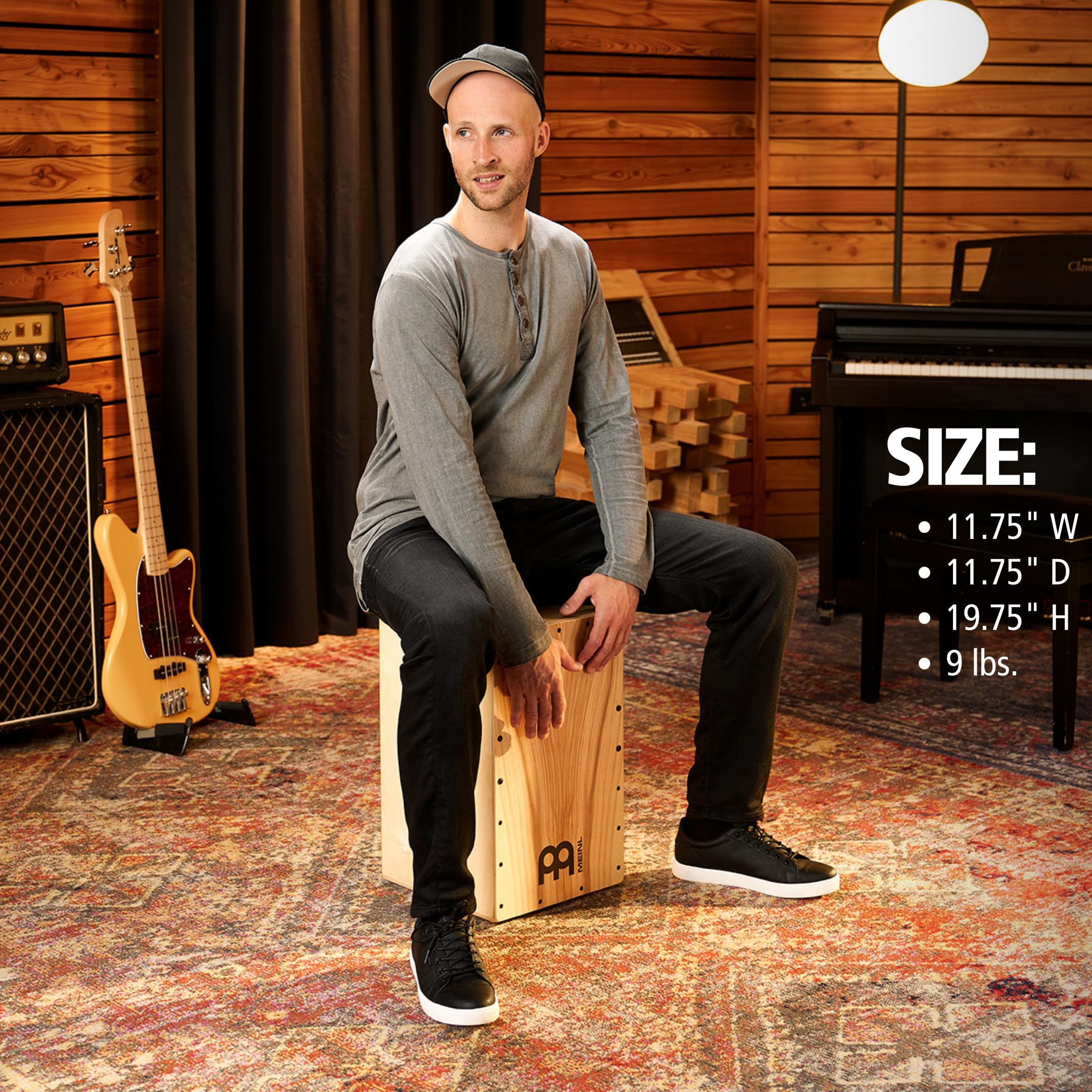 Meinl Percussion Snarecraft Cajon Instrument - Grande Drum Box con 2 Cordiere - Superficie di Suono Frassino (SC100HA)