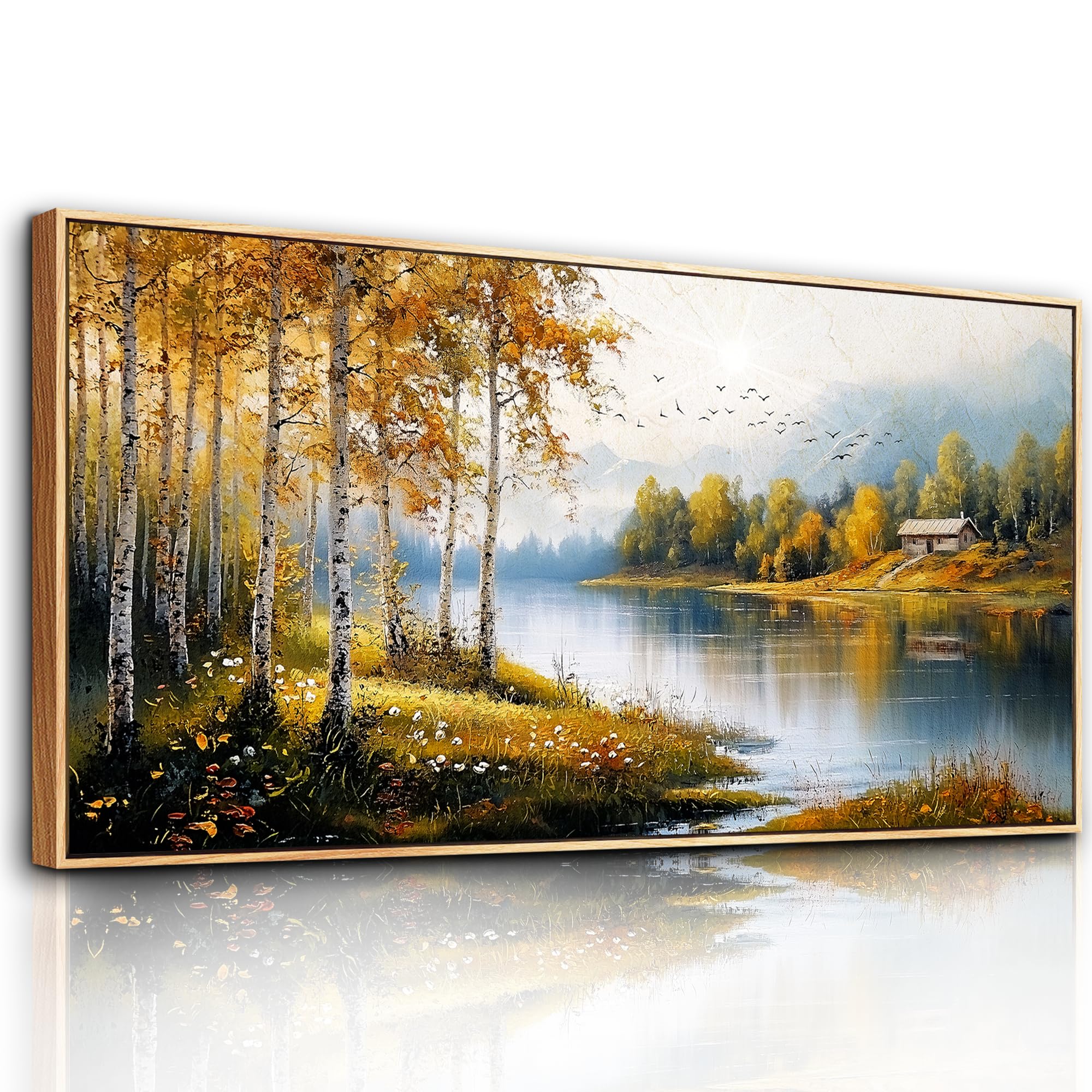 hyidecorart Quadro con Cornice Moderni Naturale Foresta Soggiorno 73x146 cm