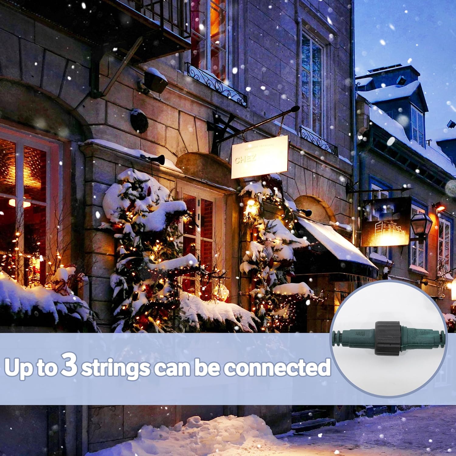 LAMPHOME String Lights Warm White, 49ft 306 LED 9mm Frosted Globe String Lights, 11 Mode Christmas Globe Lights, Xmas Tree Ball Lights Outdoor Mini Globe Light for Christmas Tree Home Party Patio