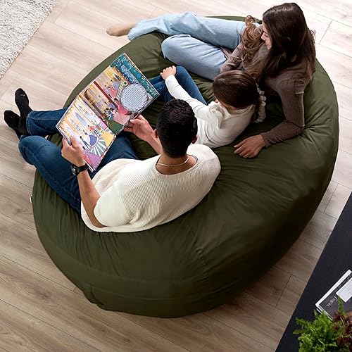 Miniatura 417 de Big Joe Wild Things Foam Filled Animal Bean Bag Chair with Removable Cover, Francesca Feline Snugglepuff, Soft Faux Fur, 3 feet Big