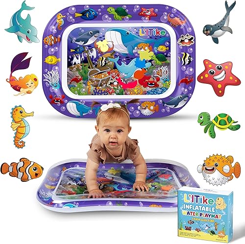 Alfombrilla de agua para bebés 16 nuevos diseños y colores Gran idea de regalo para recién nacidos 3, 6 y 9 meses, desarrollo sensorial para