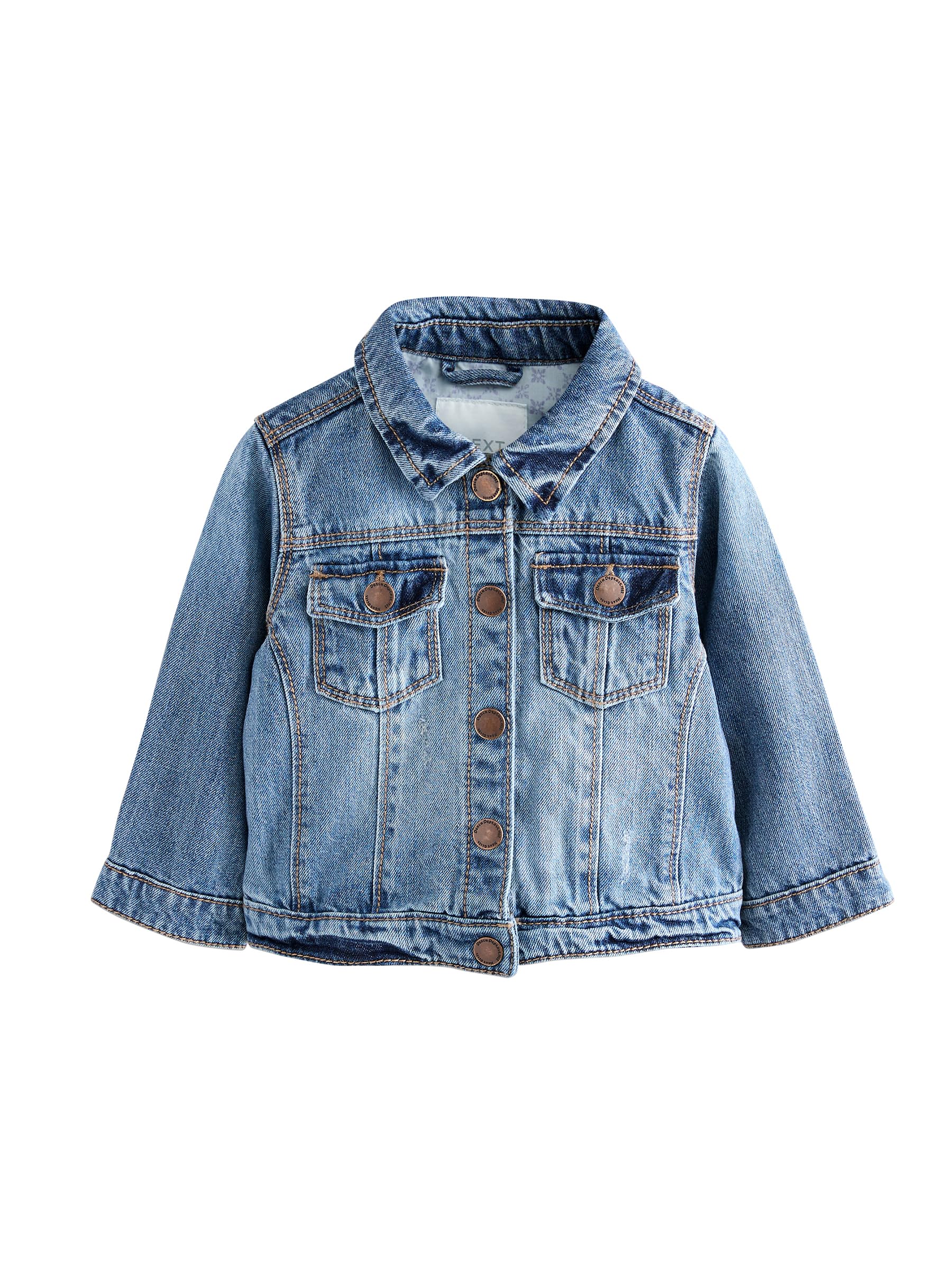 NEXT Niñas Chaqueta vaquera estilo del Oeste 100% algodón Azul Medio 12 Meses-18 Meses