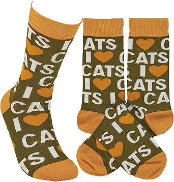 Primitives by Kathy I Love Cats Socks, Unisex, One Size