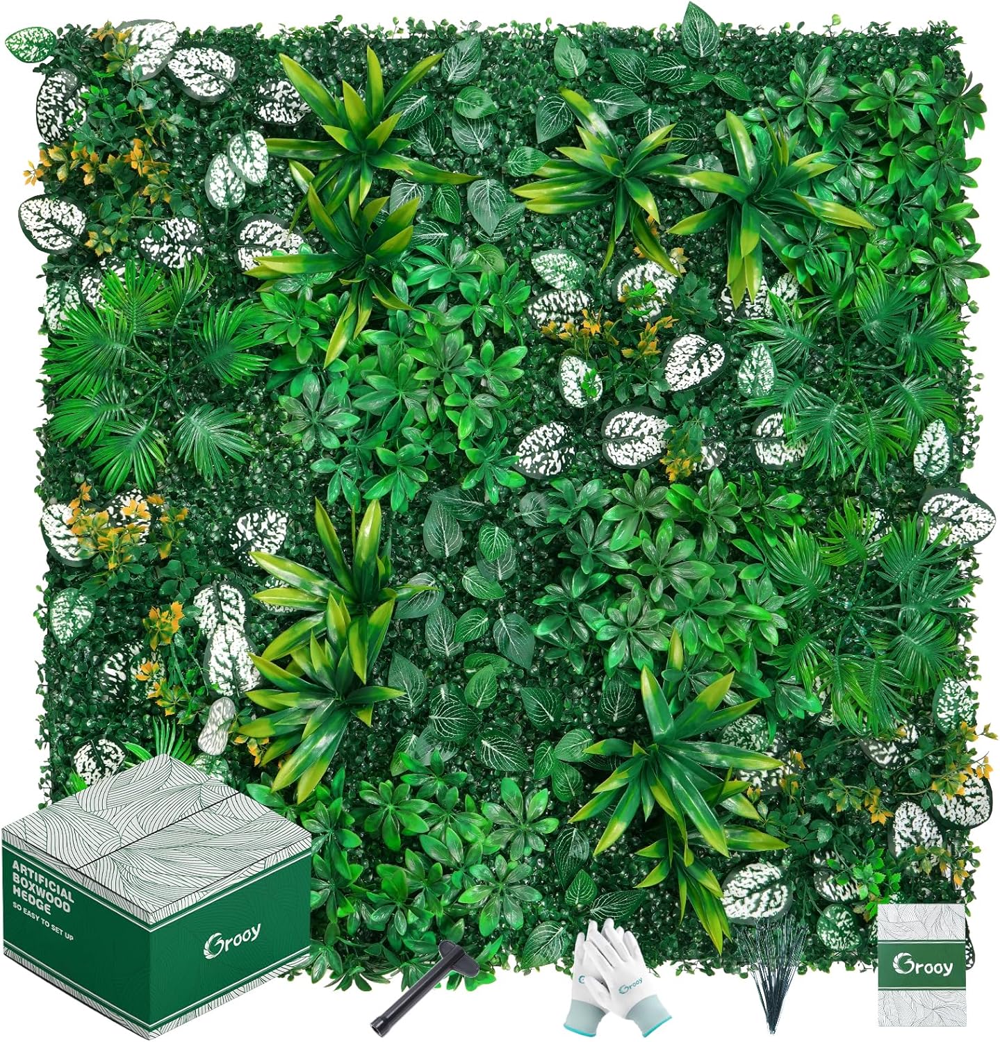 Artificial Hedge Grass Wall, Boxwood Panels 20"x20"(12pcs), Greenery Wall Backdrop, UV Protected Privacy Fence Screen, Green Wall Decor for Outdoor Indoor Wedding Décor 12PCS 20"x20" Artificial Grass Wall