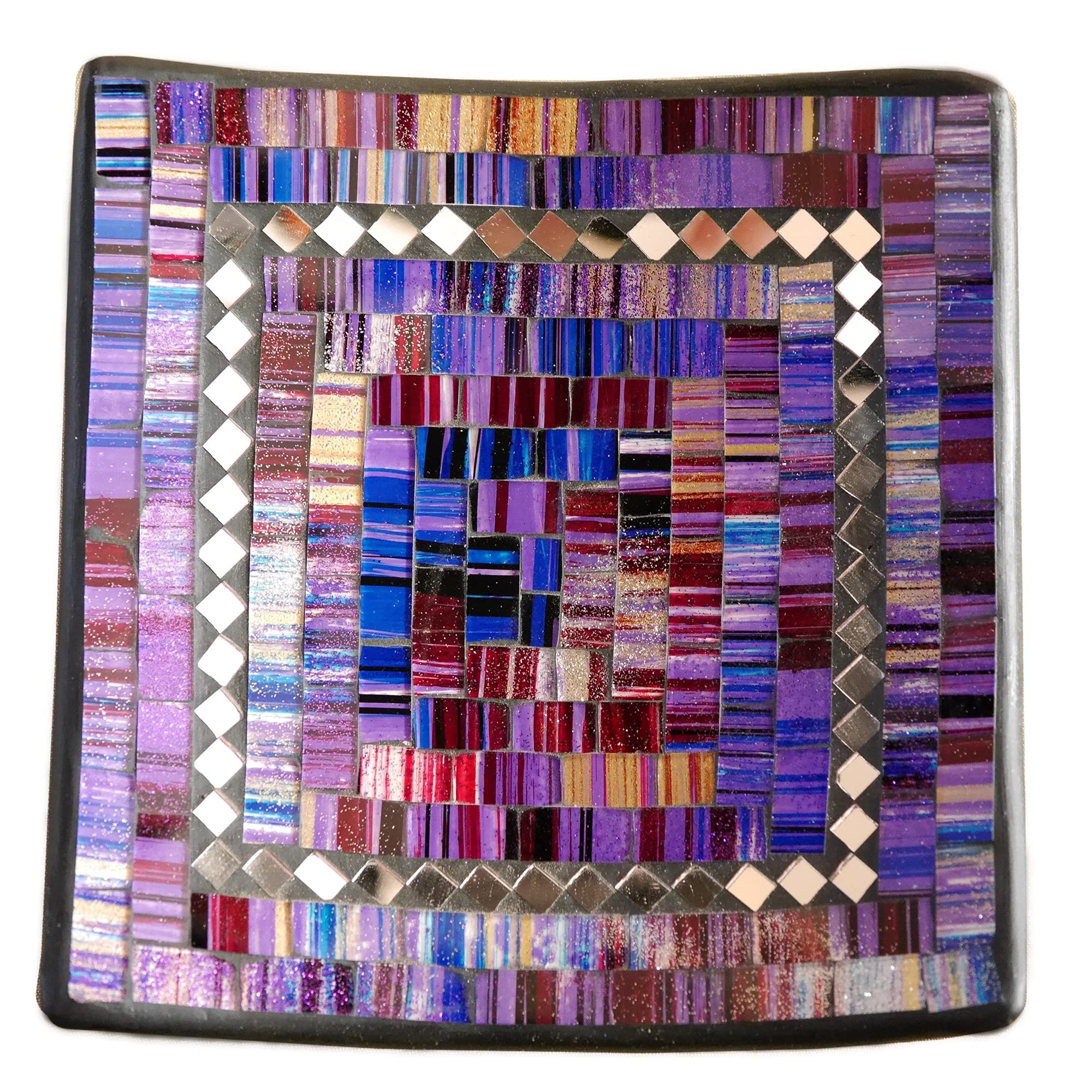 ART-CRAFT Dekoschale Mosaikschale Violett mit Spiegel Tonsch