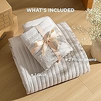 Vista 9 de Bedsure Colcha California King – Juego de ropa de cama de verano Cal King, colcha ligera con patrón de pana, juego de 3 piezas con colcha de 111 x