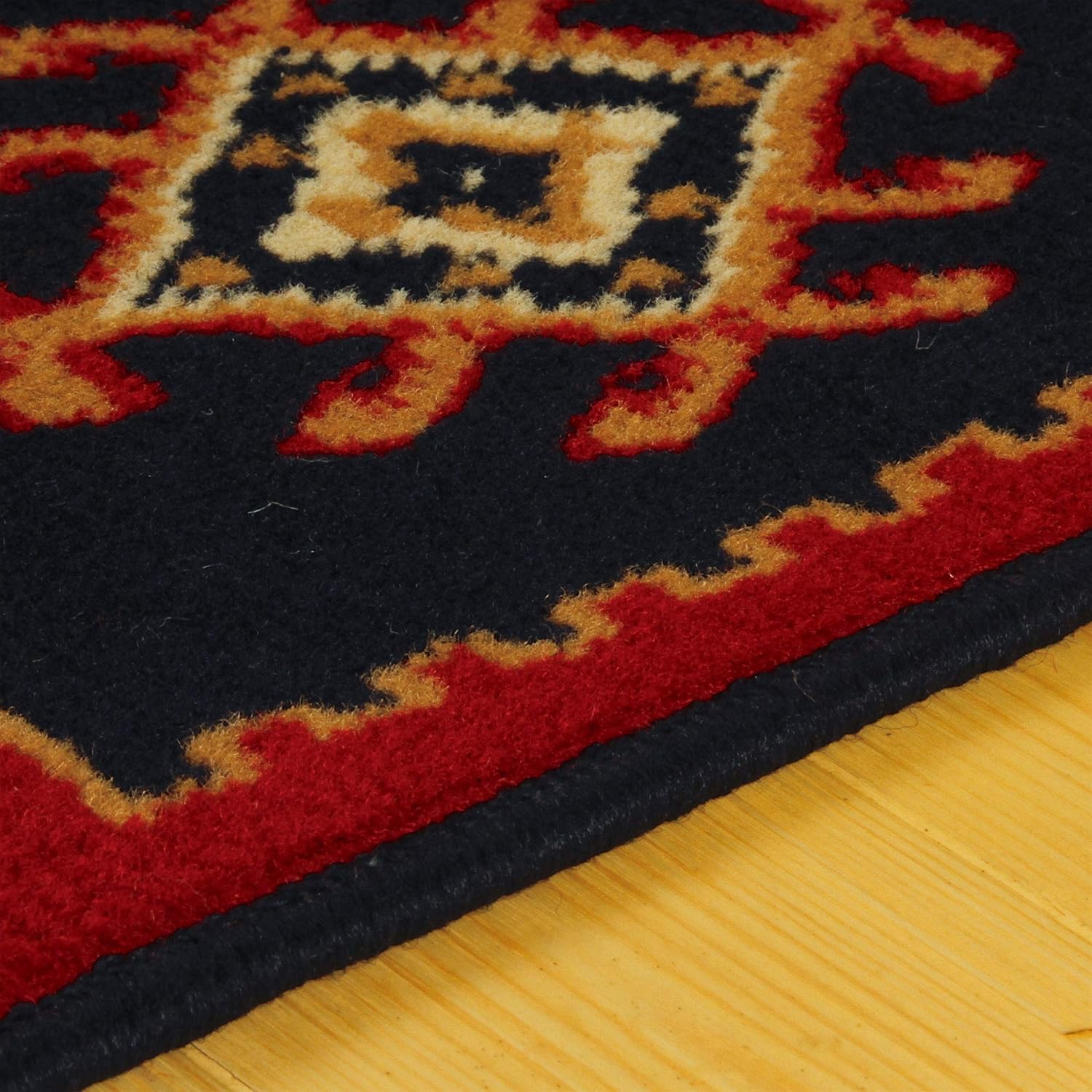 Superior Santa Fe Collection 4' x 6' Area Rug, Attractive Rug with Jute Backing, Durable and Beautiful Woven Structure, Bright and Bold Southwest Style - Black