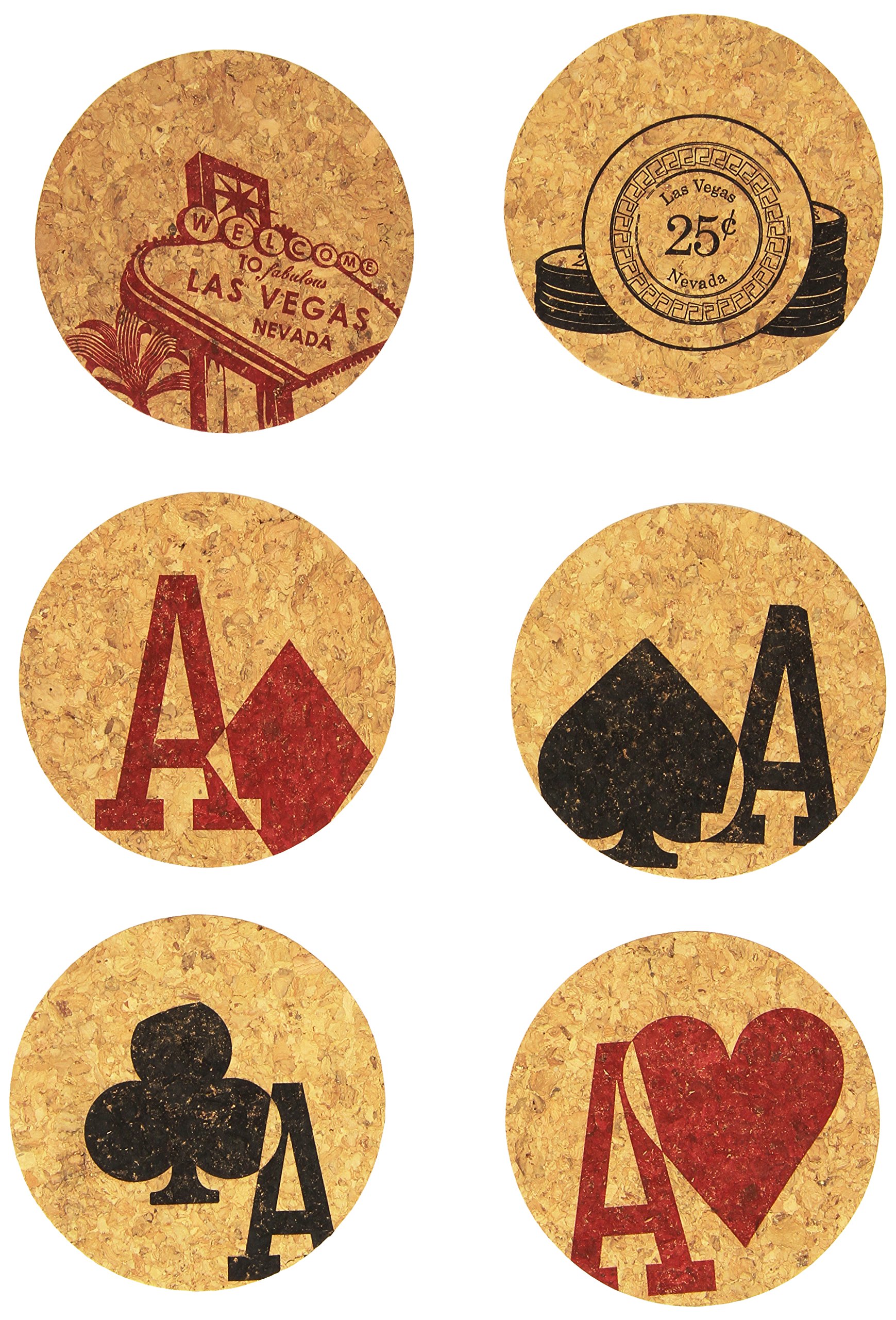 Corkology Welcome to Vegas Coaster Set, Cork