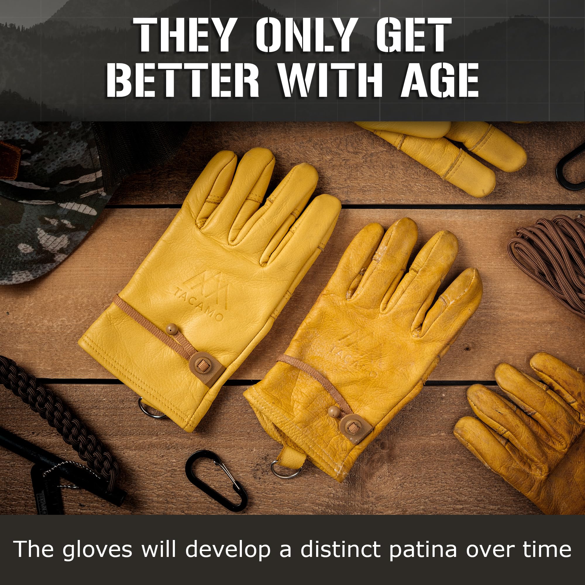 Guantes de trabajo de cuero resistente para hombres y mujeres, guantes de jardinería de 100% cuero vacuno, color amarillo, agarre seguro, resistentes a la abrasión y al desgarro, guantes para