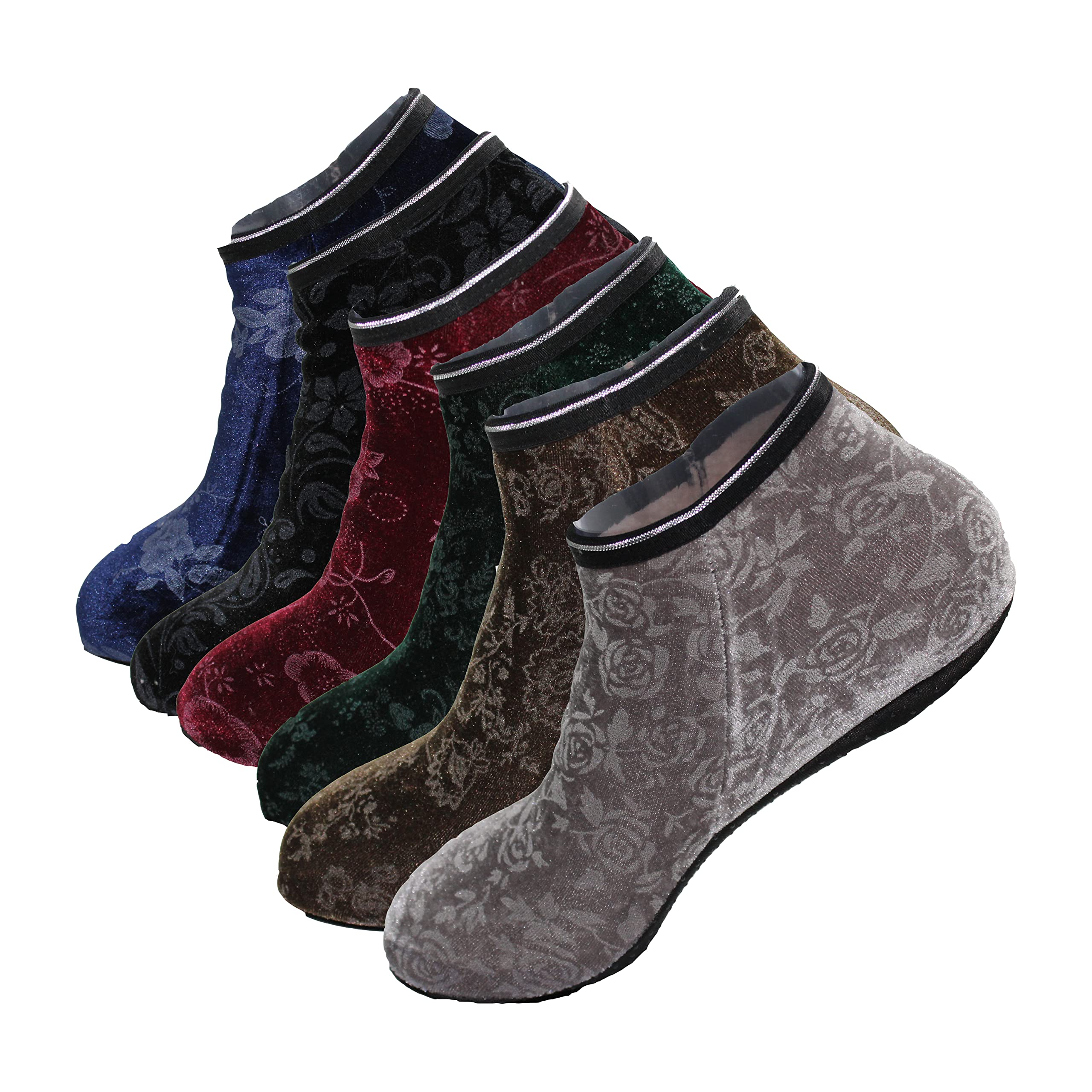 FabrikCOLLECTION 6 Pairs Indoor Non-slip Thermal Slipper Socks Women Floor Socks Fuzzy Slipper Makhmal Socks for Ladies Girls