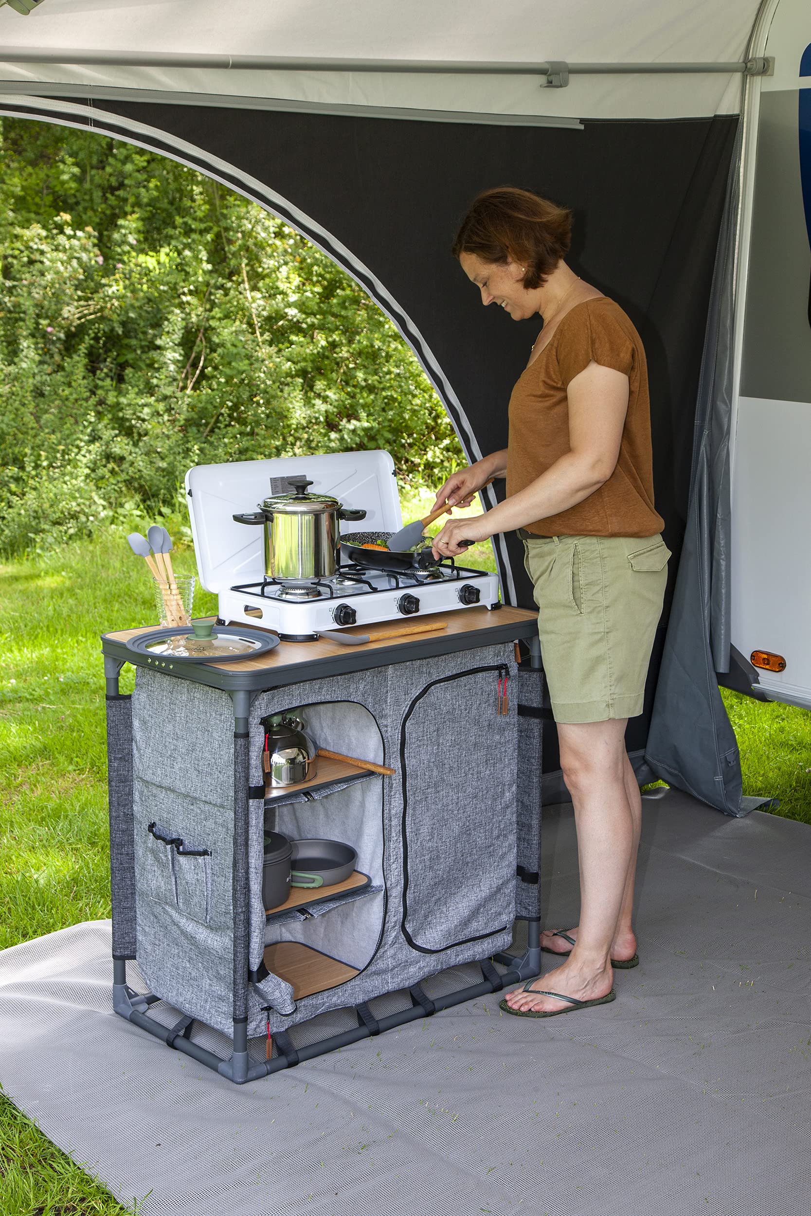 Bo-Camp Urban Outdoor Urban Outdoor Küchenschrank, Hampton-85 x 48 x 83 cm, Anthrazit