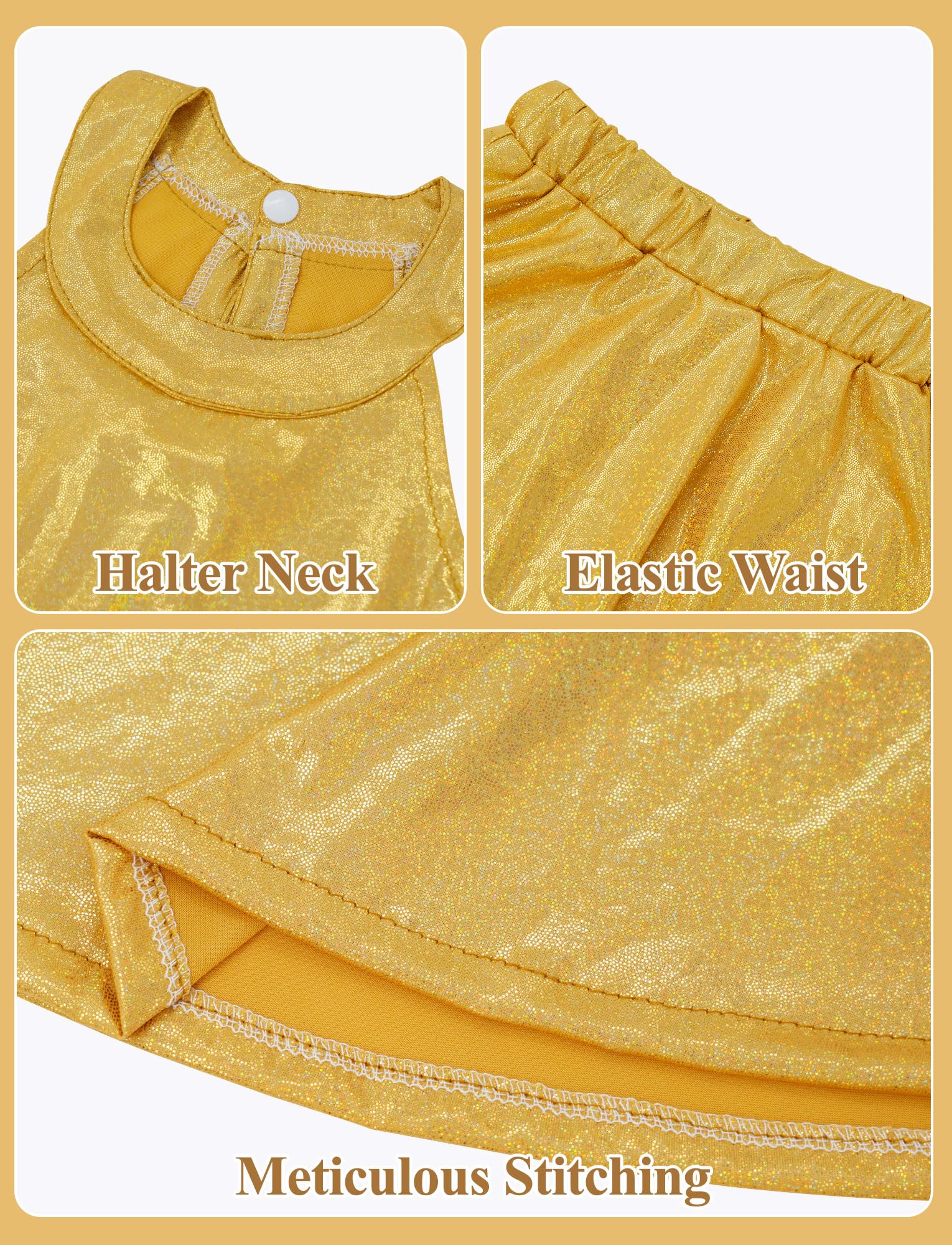 Panegy Top corto lucido con gonna, 2 pezzi, per danza classica, jazz, latino, performance moderna, abbigliamento da danza
