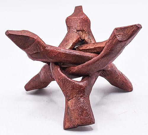 Trípode de madera tallada de 4 pulgadas, soporte de cobra pulido de tres puntas, base de pedestal para esferas de cristal, huevos y bolas de huevos