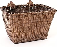 Vista 1 de Retrospec Cesta Toto rectangular tejida con correas de cuero auténtico y hebillas de latón