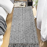 Vista 16 de MitoVilla Juego de 2 alfombras de baño estilo bohemio de granja, 2 unidades, 2 x 3 pies + 2 x 4.3 pies, alfombra de pasillo pequeña color marrón