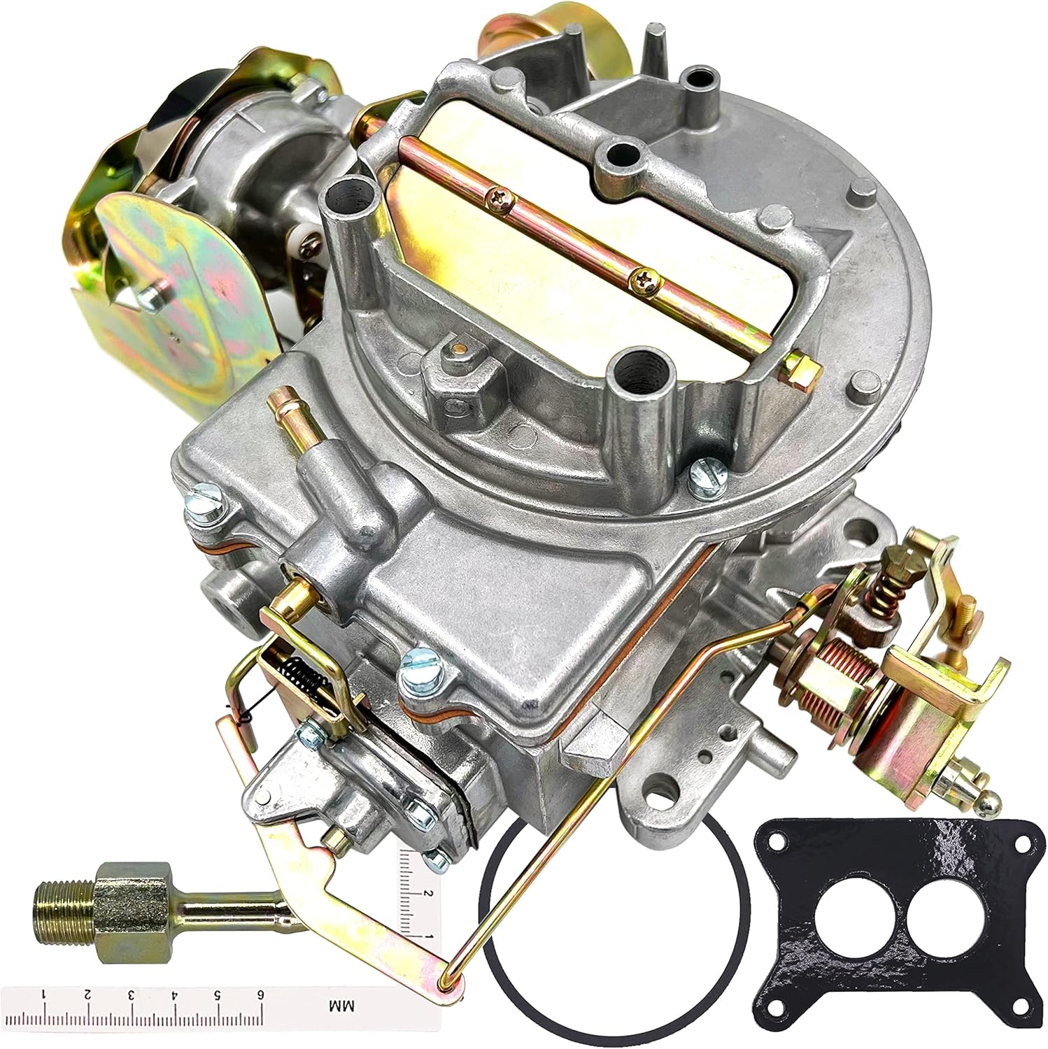 NENKUTEN 2 Barrel Carburetor 2100 2150 A800 Carb for Ford 289 302 351 Mustang Cu Jeep Engine F100 F150 F250 F350 Jeep 360 Cu with Electric Choke Fuel Inlet Gasket Float Level Ruler : Automotive