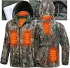 NEW VIEW Mens Heated Jacket with 10000mAh Battery Pack,Electric Heated Coat Rechargeable for Winter Outdoors Hunting Fishing