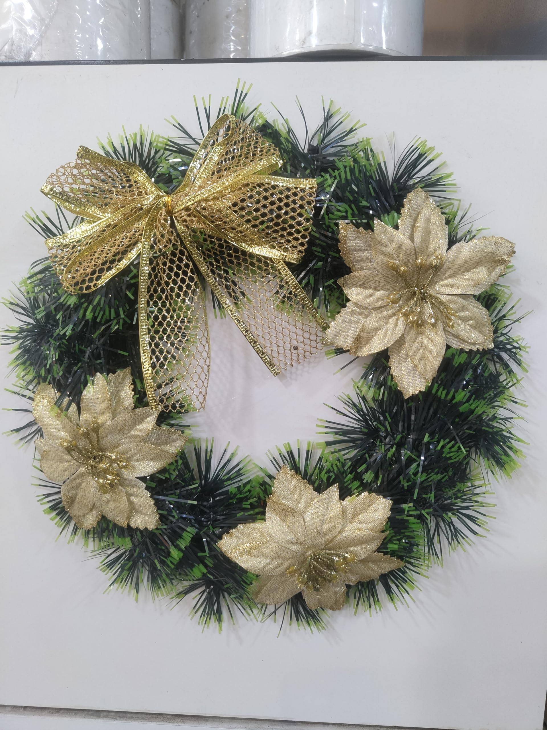 CraftVatika Christmas Decoration Items, Christmas Cherry Wreath for Front Door Wall Hanging Christmas Tree Ornaments Xmas Decorations, Wreath Decoration for Christmas (Type 4)