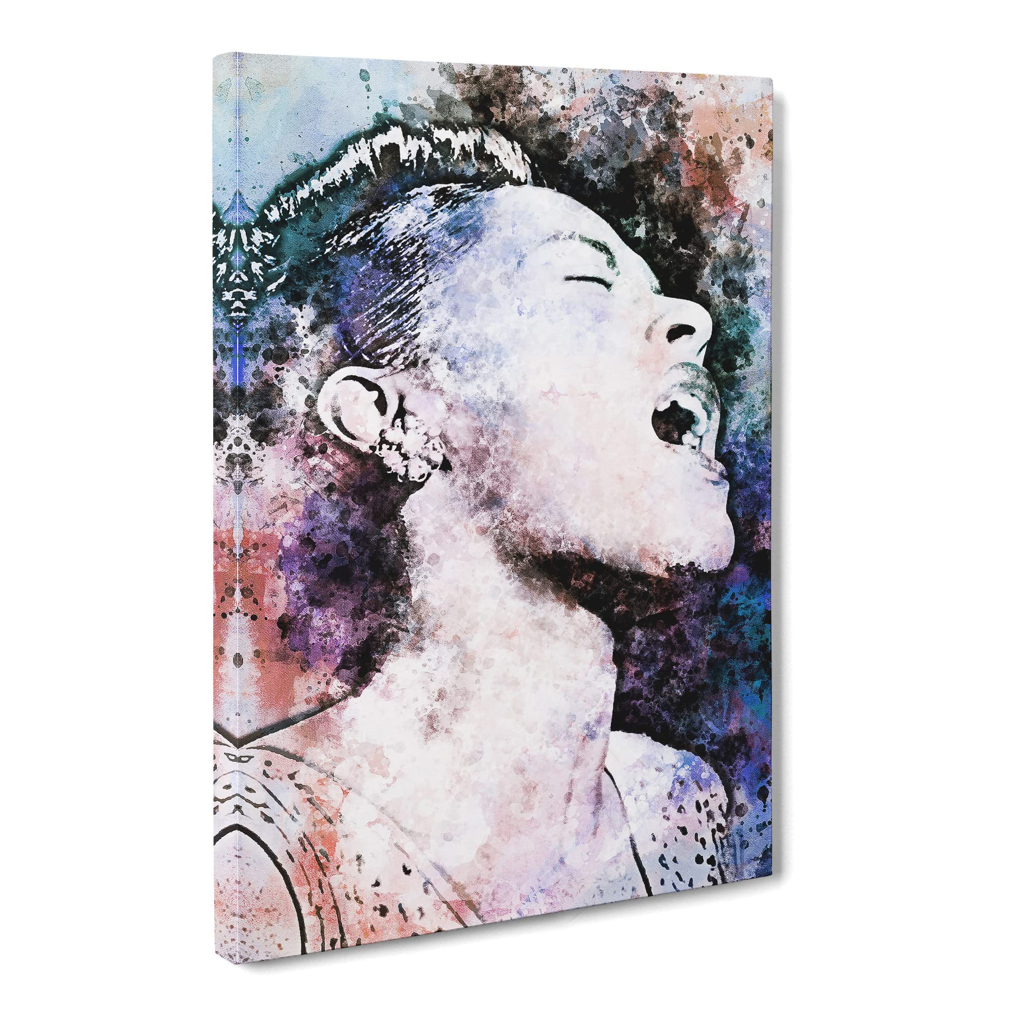 Billie Holiday In Canvas Print, Mixed, 25L x 50W cm