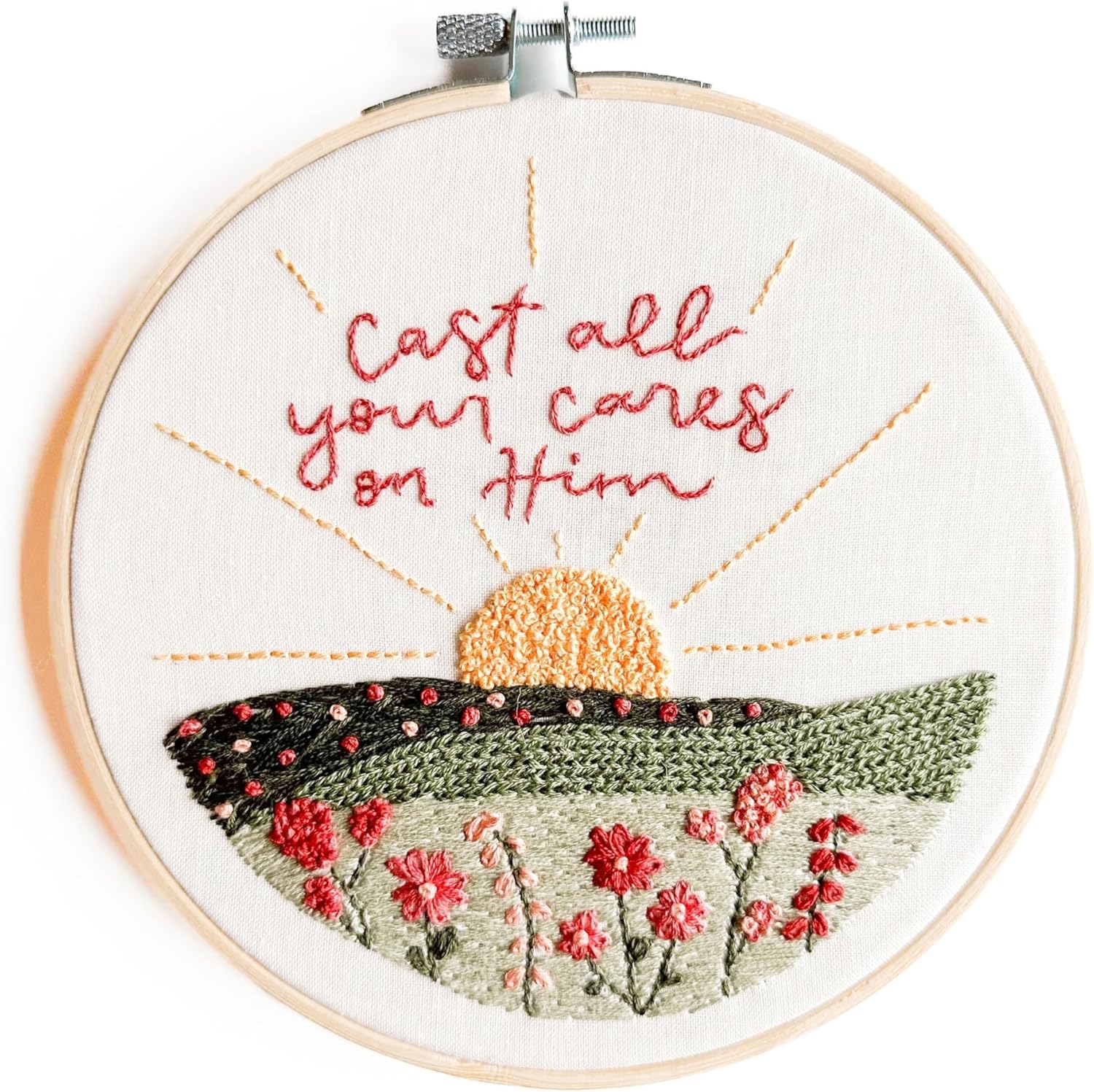 Elly & Grace Christian Embroidery Kit with Embroidery Hoop