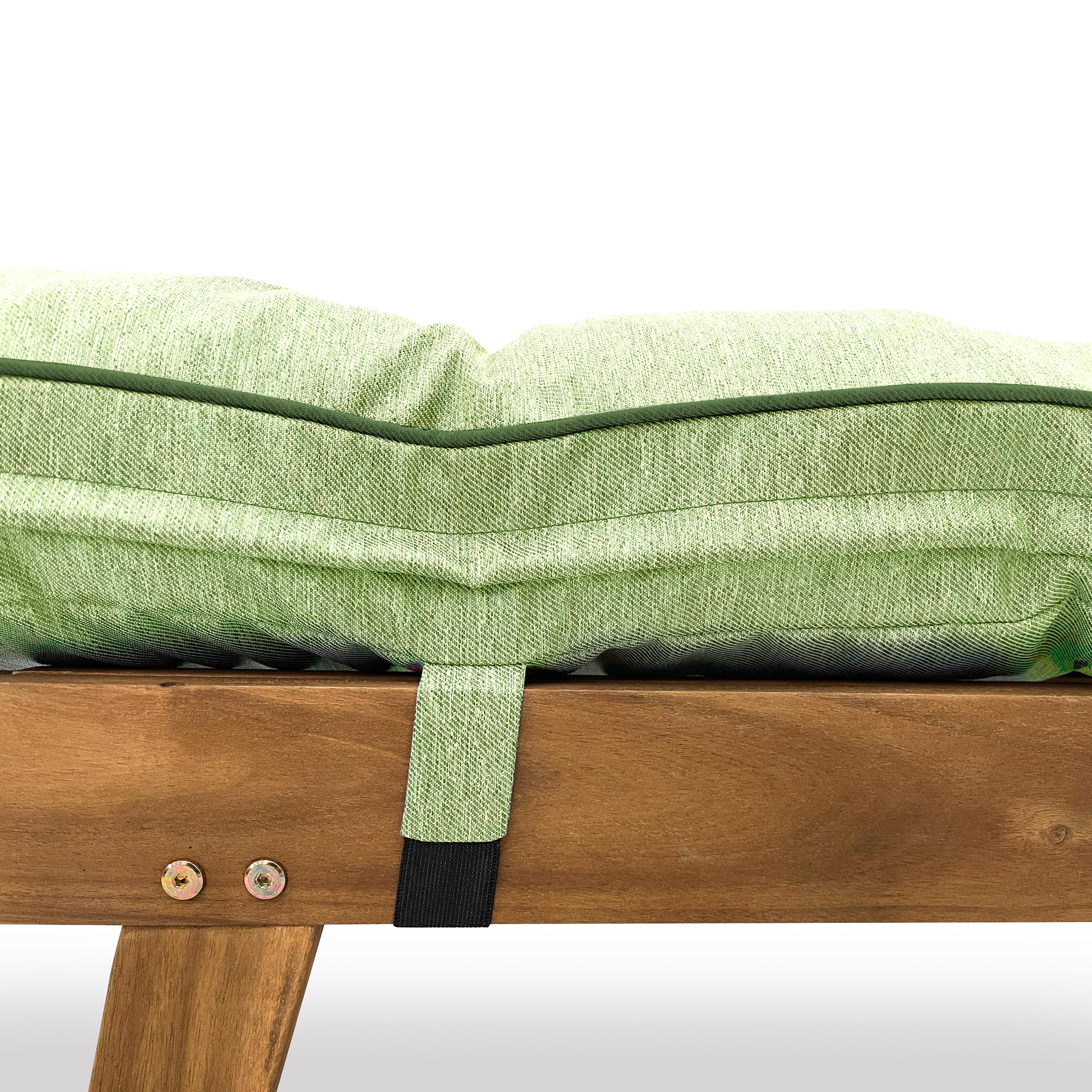 Spatium Cojín para Tumbona de Jardín, 100% Desenfundable, Impermeable, Resistente a Los Rayos UV, Acolchado Impermeable Patentado, 11 Colores (200x60cm, Verde)